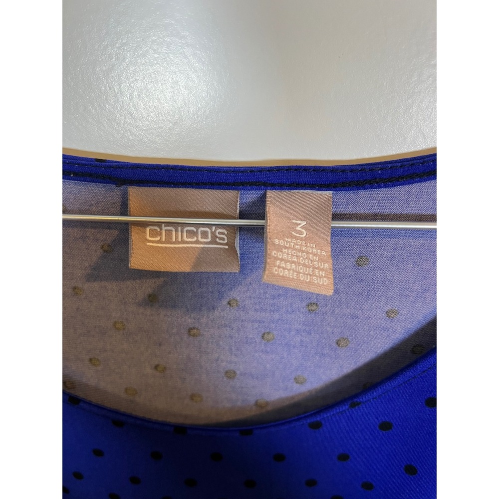 Chico's Womens Top Polka Dot Ombre Blue Size 3 - Picture 2 of 7
